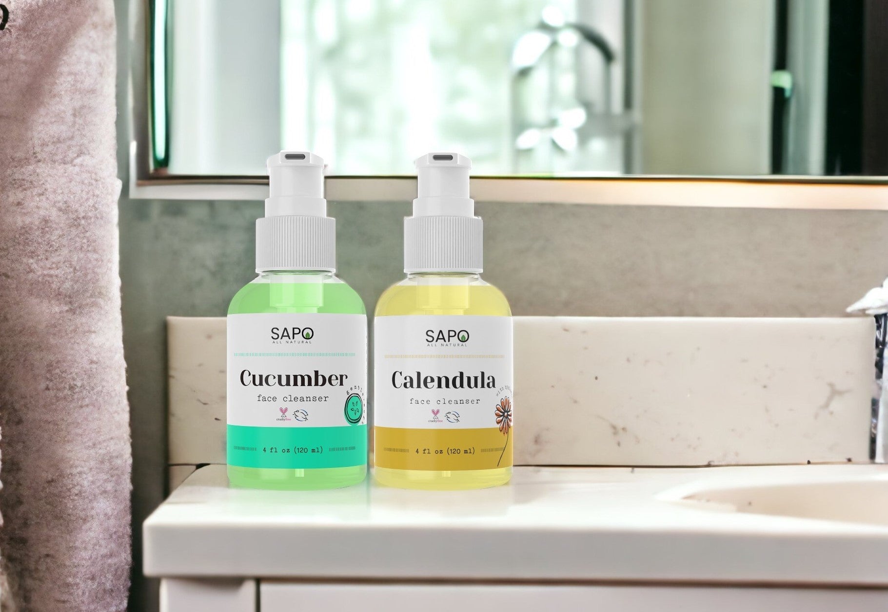 Sapo all natural cucumber face cleanser, calendula face cleanser