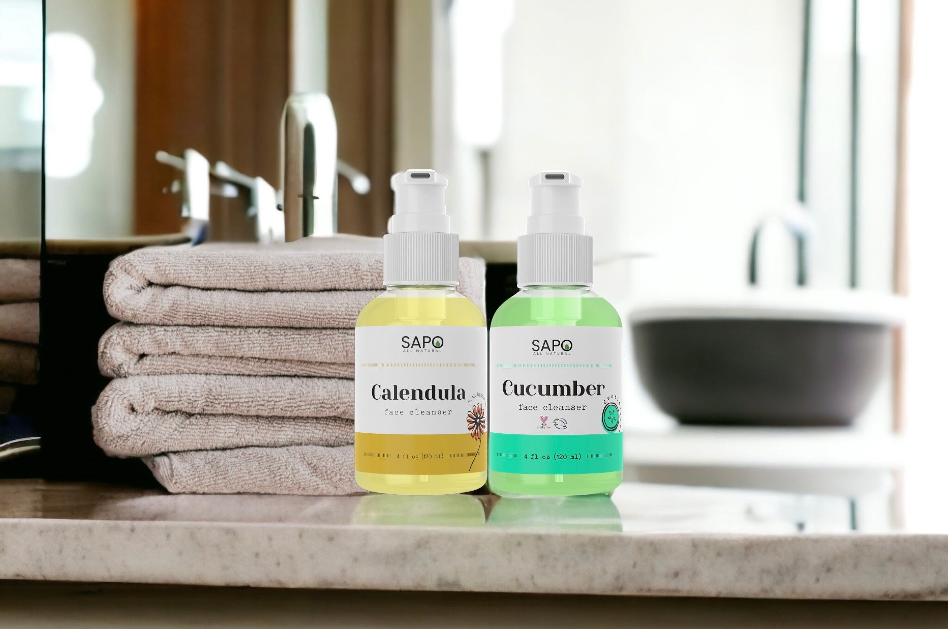 Sapo all natural cucumber face cleanser, calendula face cleanser