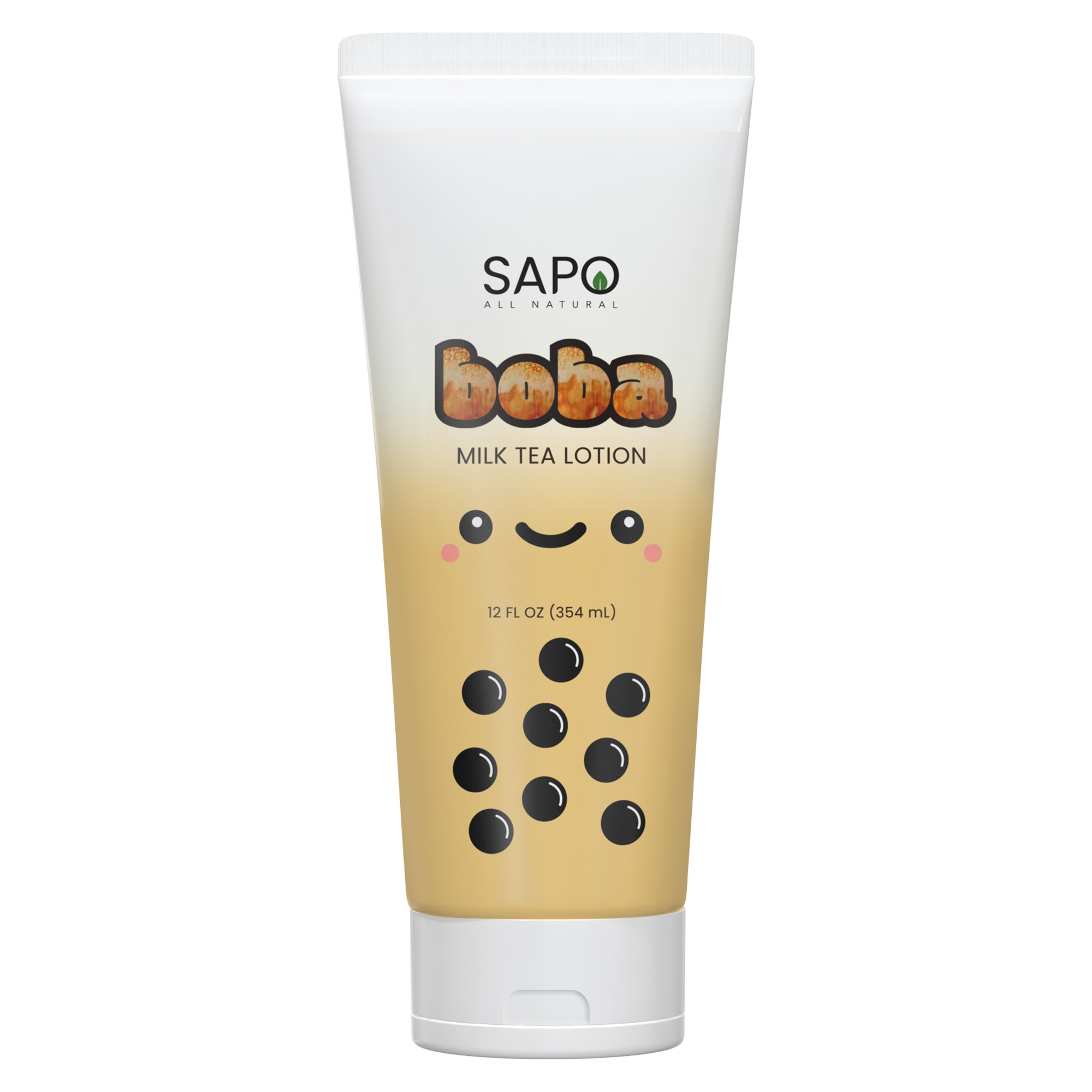 Sapo All Natural Boba Lotion with Hyaluronic Acid, Aloe and Vitamin E - Hydrating & Moisturizing Body Cream For Girls & Boys - Caramel Milk Tea Scent