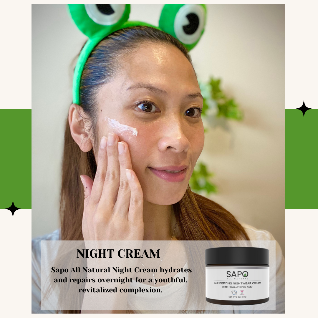 Sapo All Natural Night Moisturizer with Niacinamide, Hyaluronic Acid and Lavender Oil - Hydrating & Moisturizing Anti-Aging Facial Skincare Cream