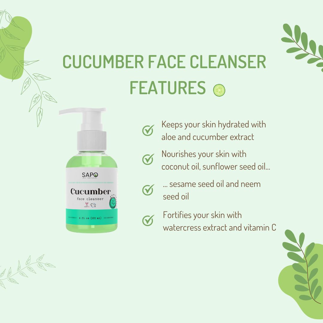 Sapo All Natural Cucumber Face Cleanser Skin Benefits